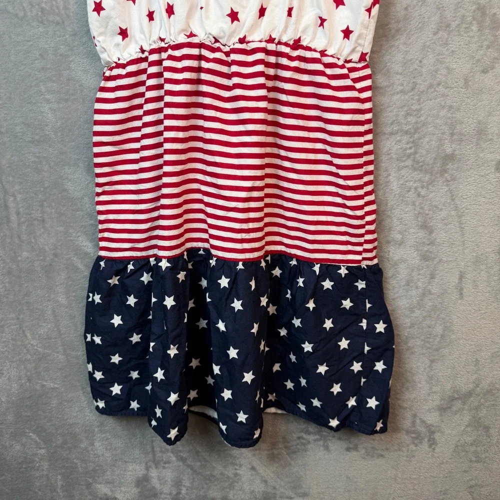 The Childrens Place Dress Girls 14 Red White Blue Stars Stripes Patriotic Summer